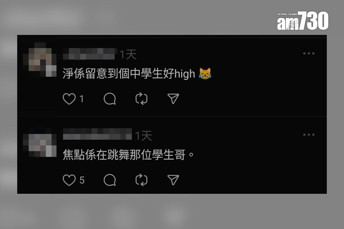 不少人都把重點放在從容聽歌擺動的學生哥。(Threads截圖)