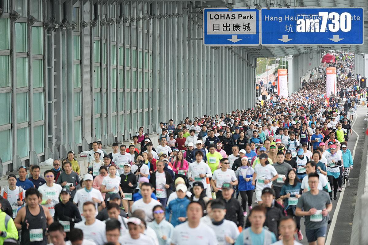 香港街馬2023途經將軍澳的環澳路。(資料圖片)