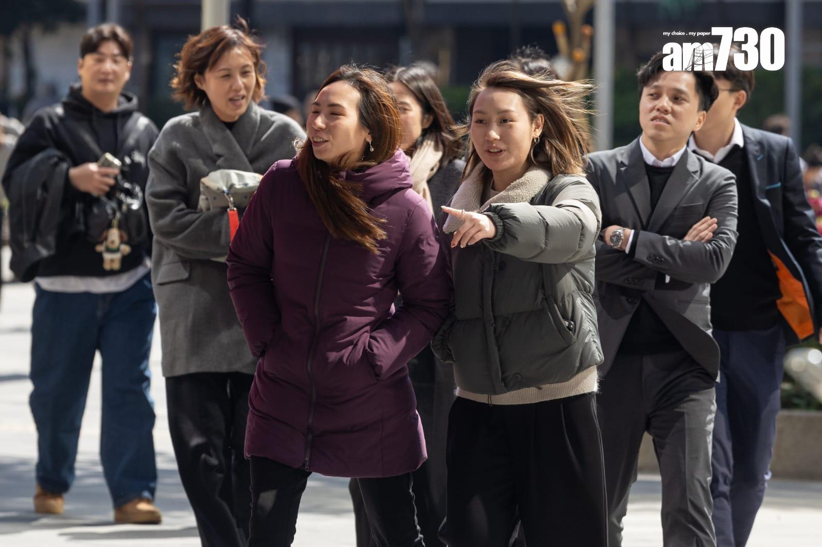 天文台表示,一股強烈冬季季候風正為華南沿岸帶來寒冷及乾燥的天氣。(蘇文傑攝