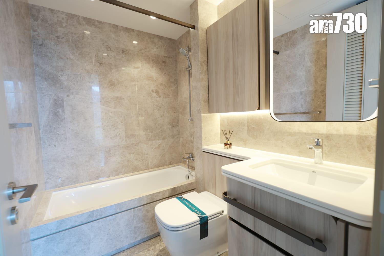 海盈山示範單位|915呎現樓三房套即睇!廳房同向廣納自然光 主人房面積寬敞 (多圖有片)|黃竹坑新盤