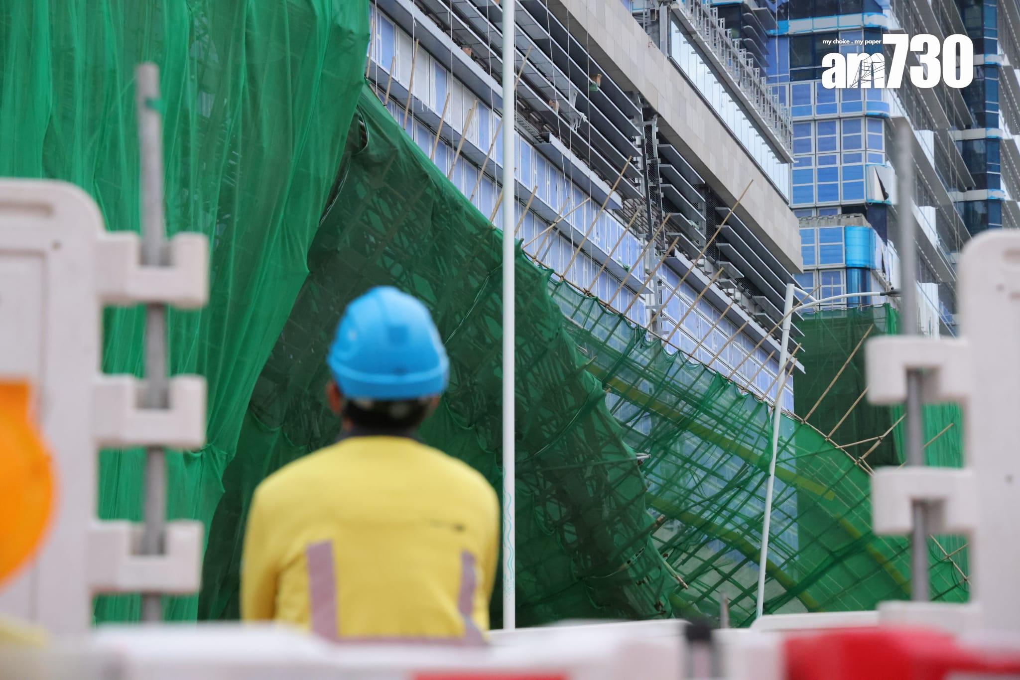 啟德醫院地盤發生棚架倒塌工業意外。(吳康琦攝)