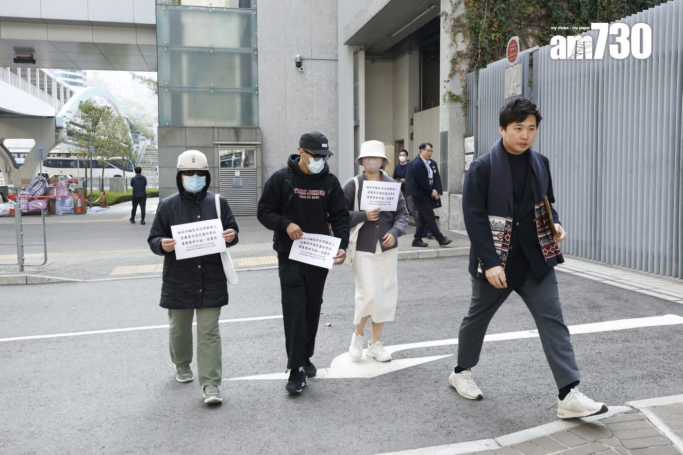 被禁錮在緬甸園區港人的家屬與前油尖旺區議會副主席余德寶,在政府總部與官員會面。(林俊源攝)