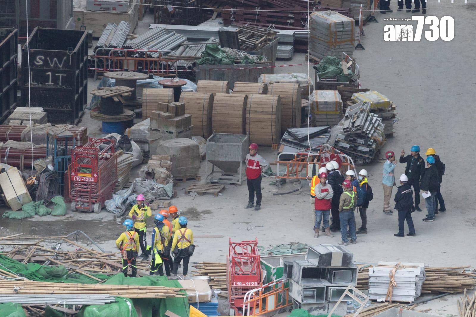啟德醫院地盤發生棚架倒塌工業意外。(蘇文傑攝)