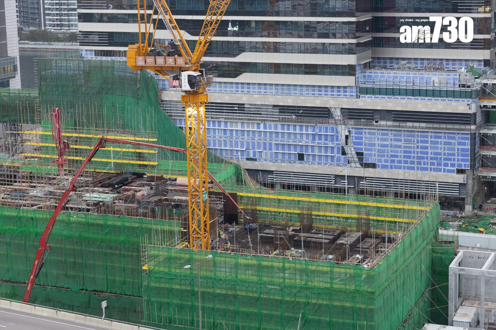 啟德醫院地盤發生棚架倒塌工業意外。(蘇文傑攝)