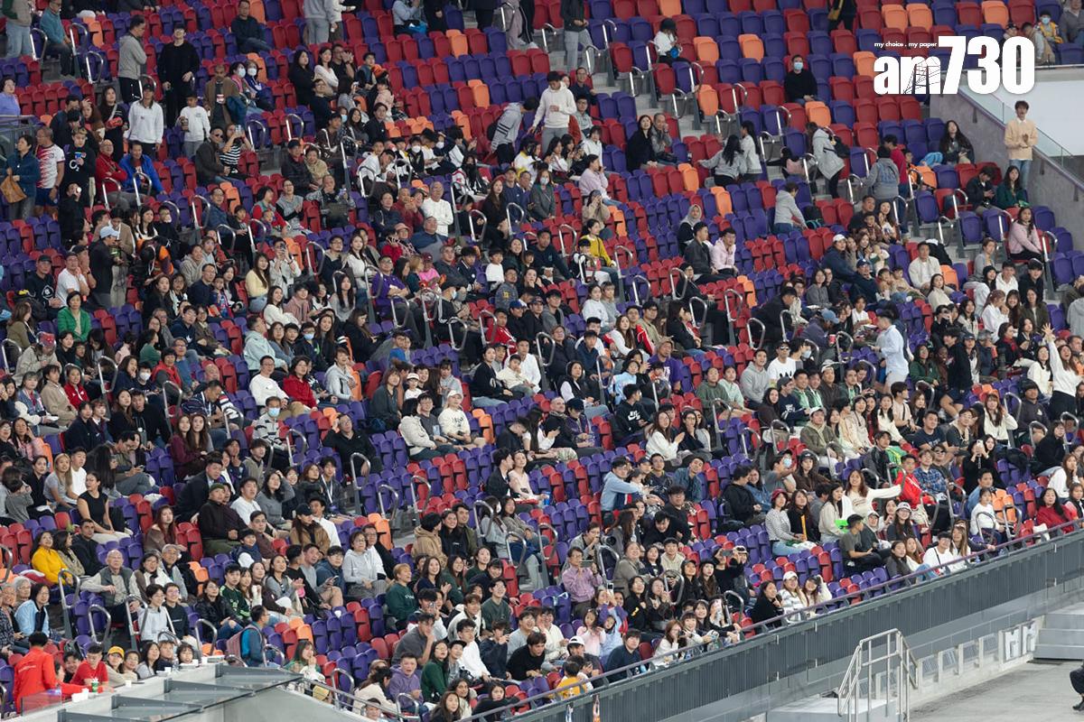 啟德體育園主場館今日舉行首場測試賽。(蘇文傑攝)