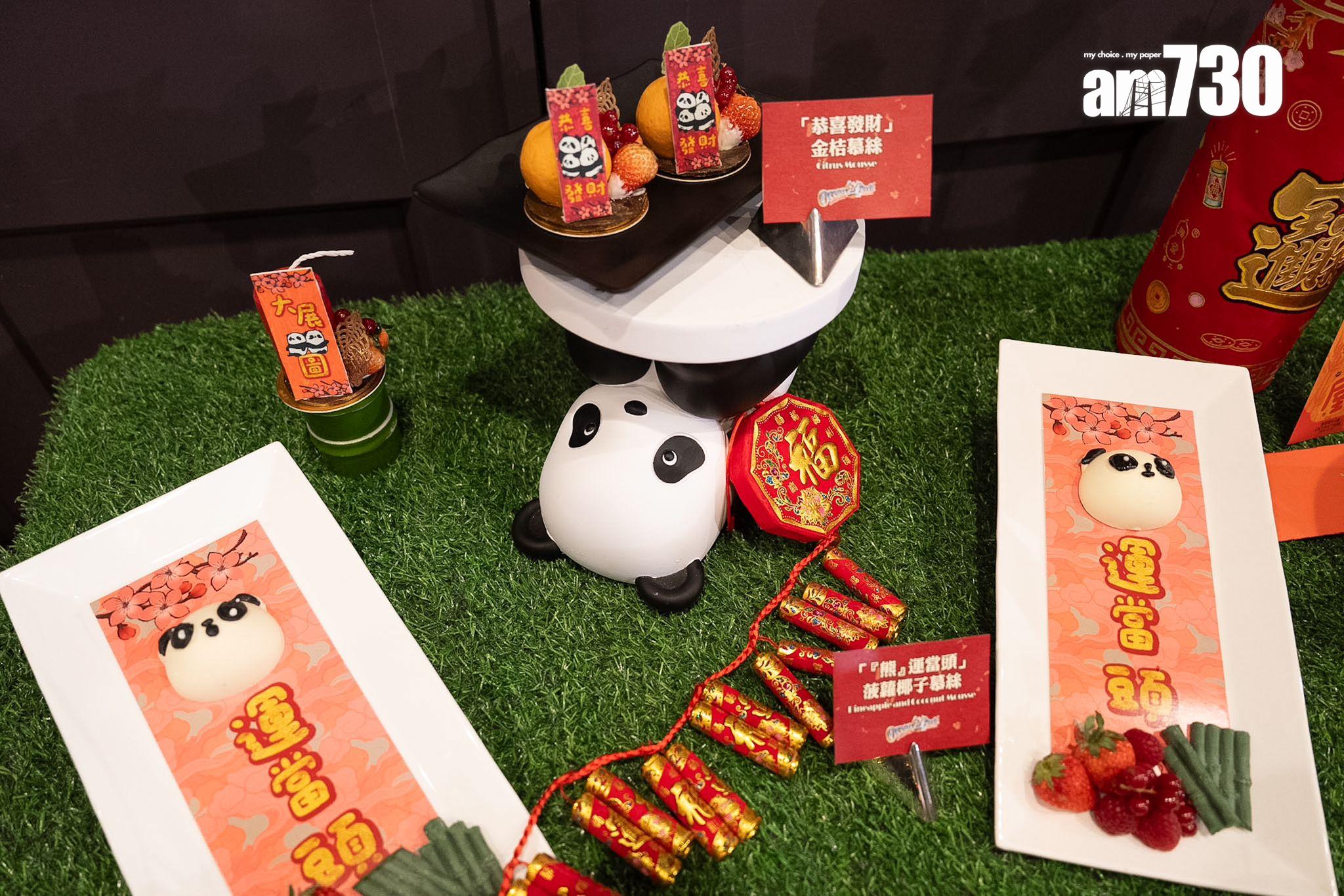 海洋公園亦設有多個熊貓打卡點,為今個新年增添大熊貓元素。(林靄怡攝)