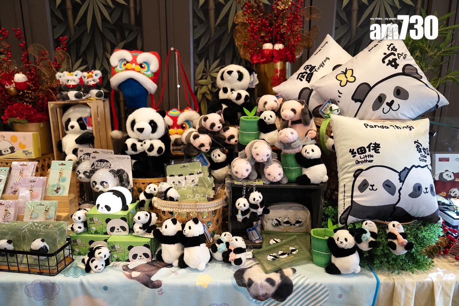 海洋公園亦設有多個熊貓打卡點,為今個新年增添大熊貓元素。(林靄怡攝)