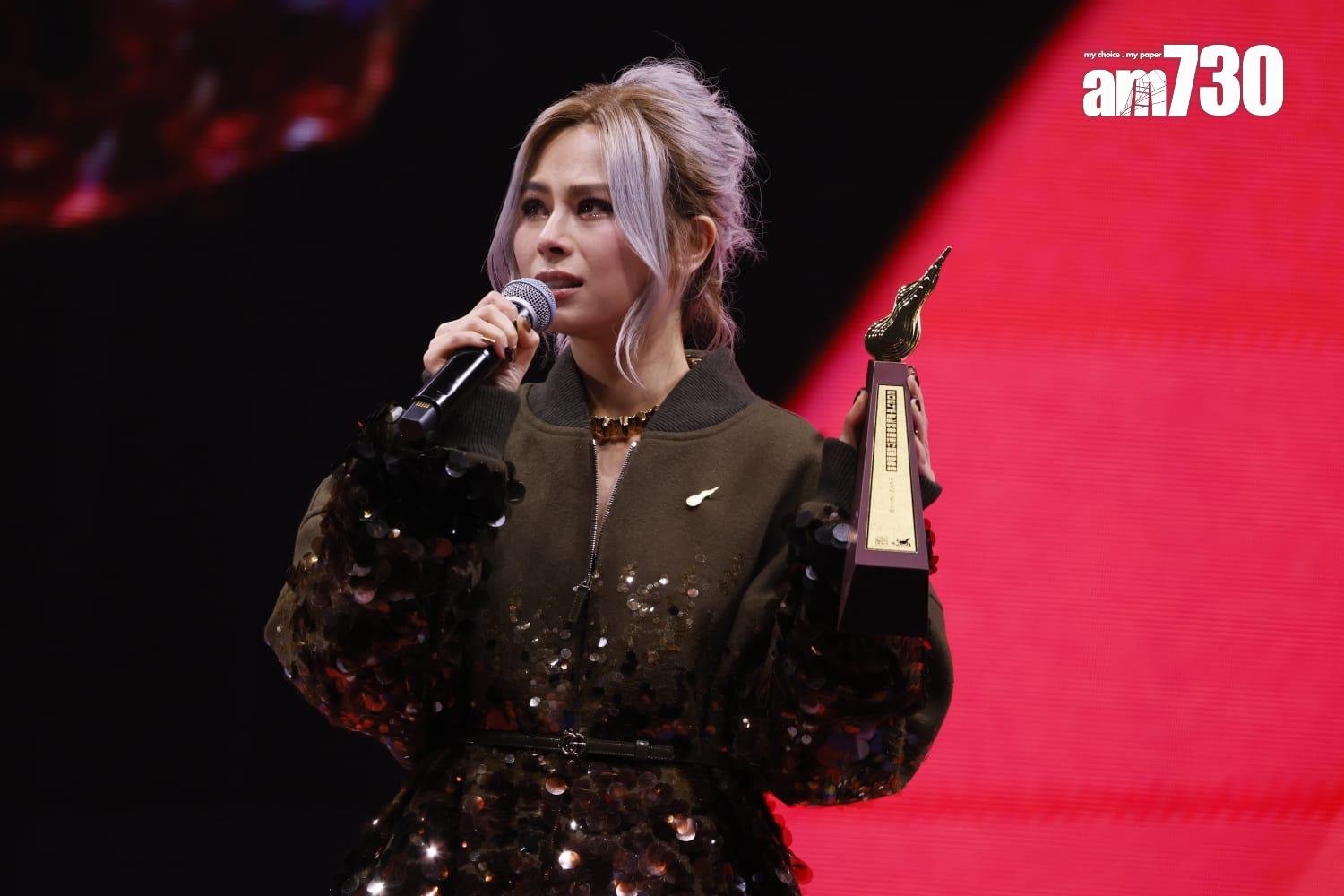 Gin Lee奪女金十分感動。 (蘇文傑攝)