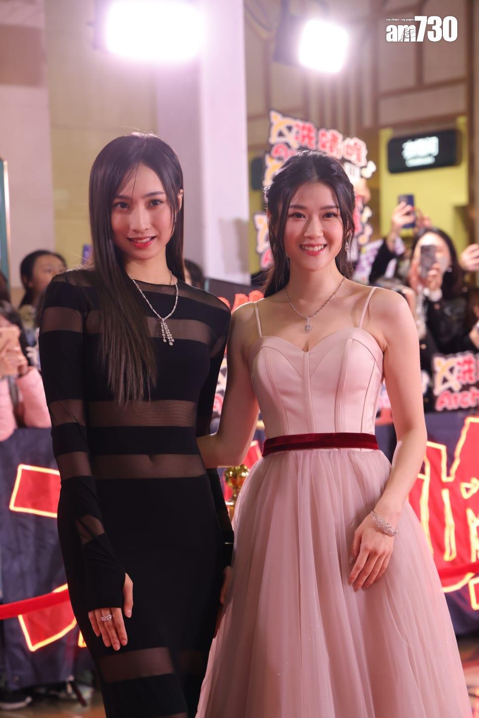 潘靜文、鍾柔美悉心打扮出席盛會。 (吳康琦攝)