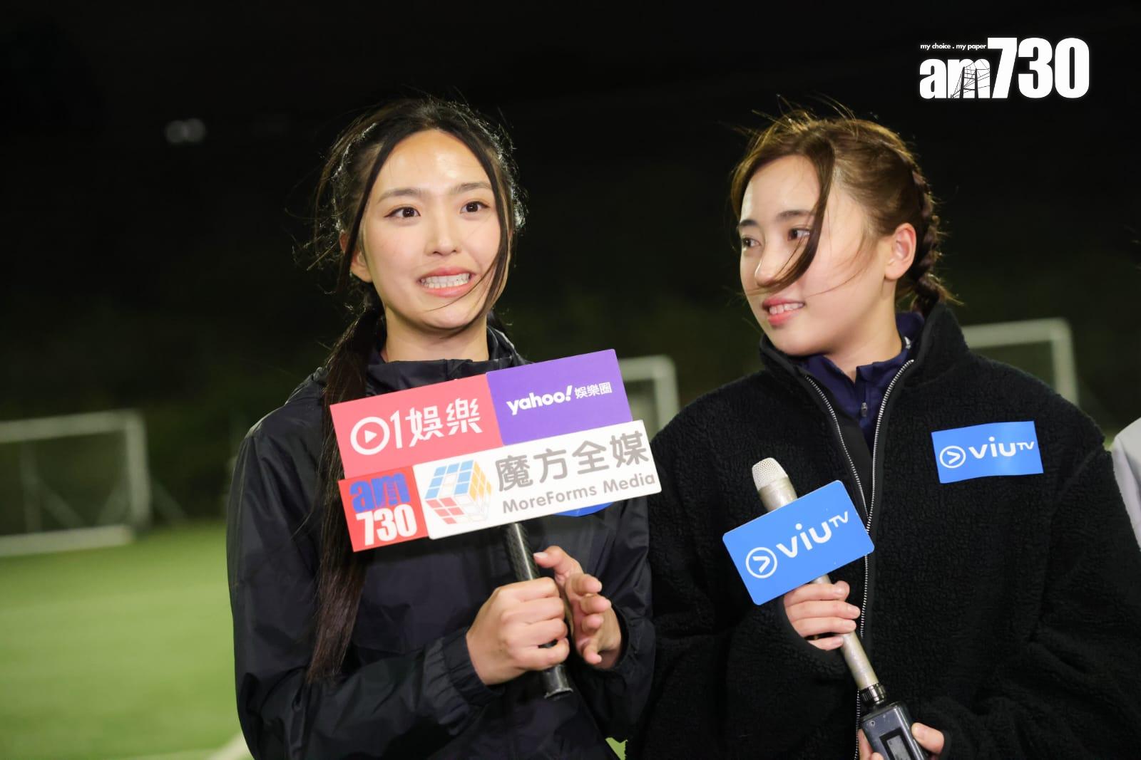 (左起)梁庭欣、前劍擊選手文毅施。(吳康琦攝)