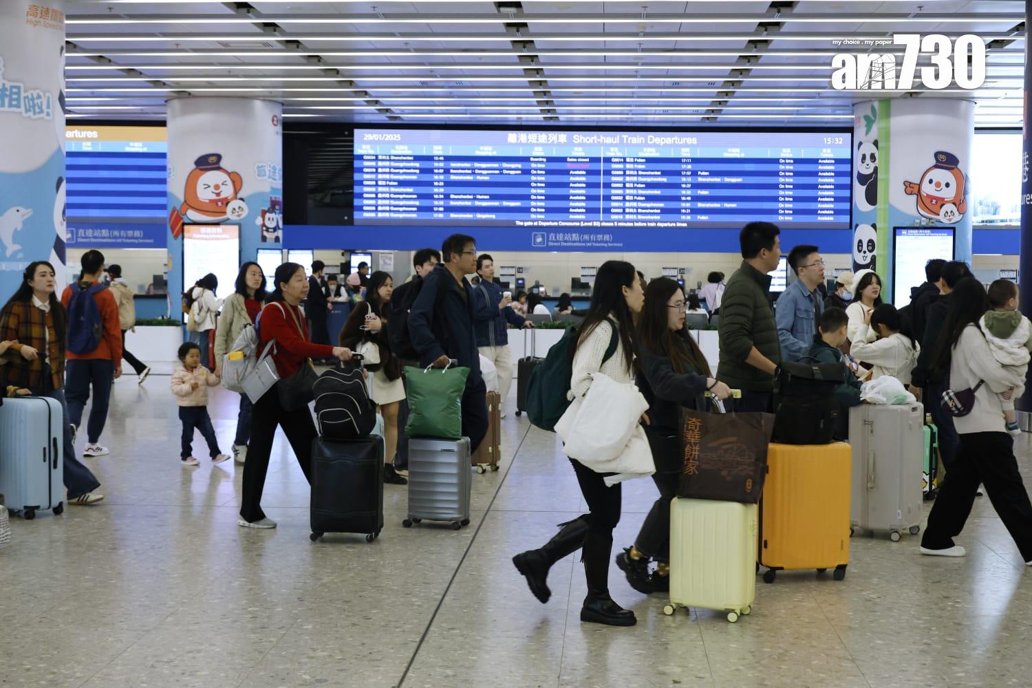 不少港人離港度歲。(林俊源攝)