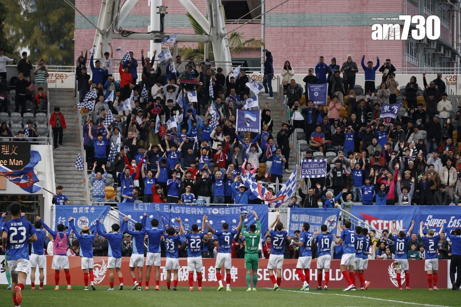 東方贏得高級組銀牌冠軍後向球迷致謝。(林俊源攝)