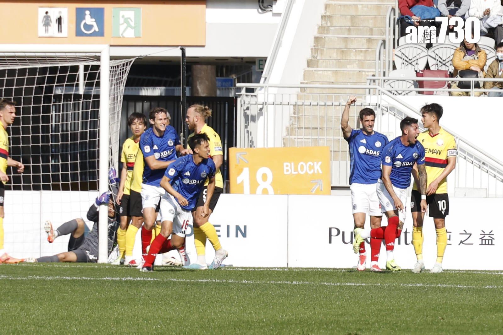 巴杜姆為東方攻入致射一球。(林俊源攝)