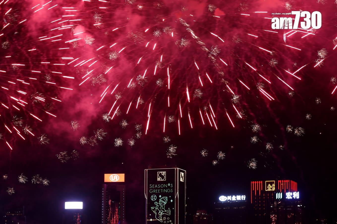 農曆年新春煙花匯演。(林俊源攝)