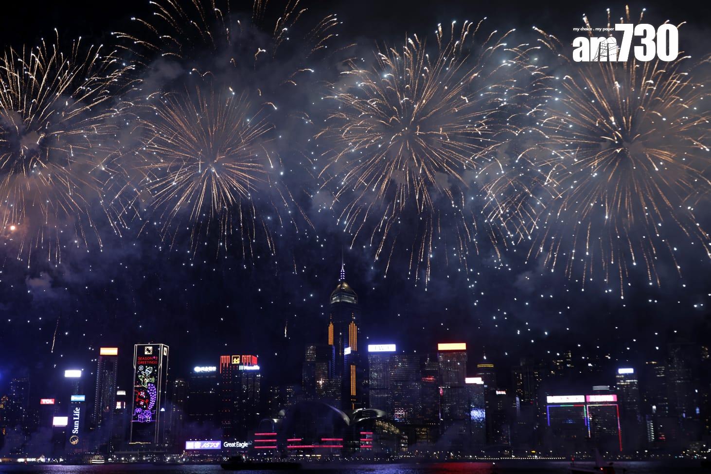 農曆年新春煙花匯演。(林俊源攝)