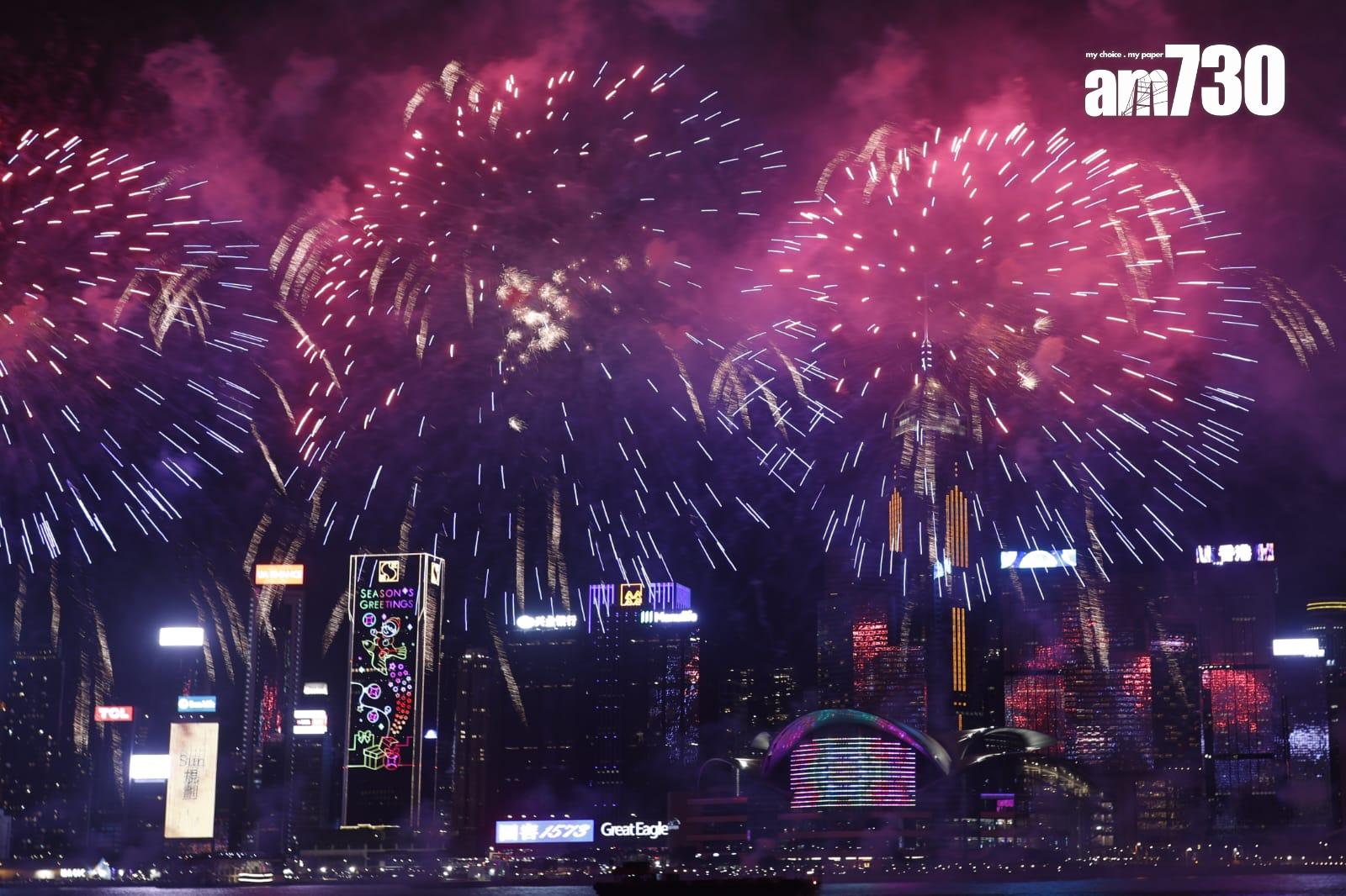 農曆年新春煙花匯演。(林俊源攝)