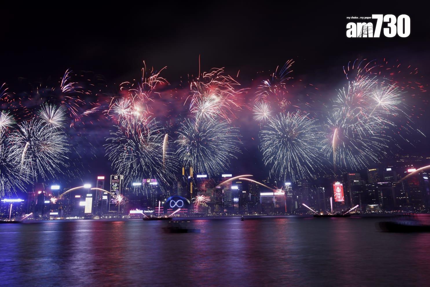 農曆年新春煙花匯演。(林俊源攝)