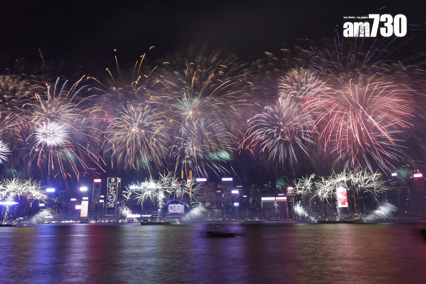 農曆年新春煙花匯演。(林俊源攝)