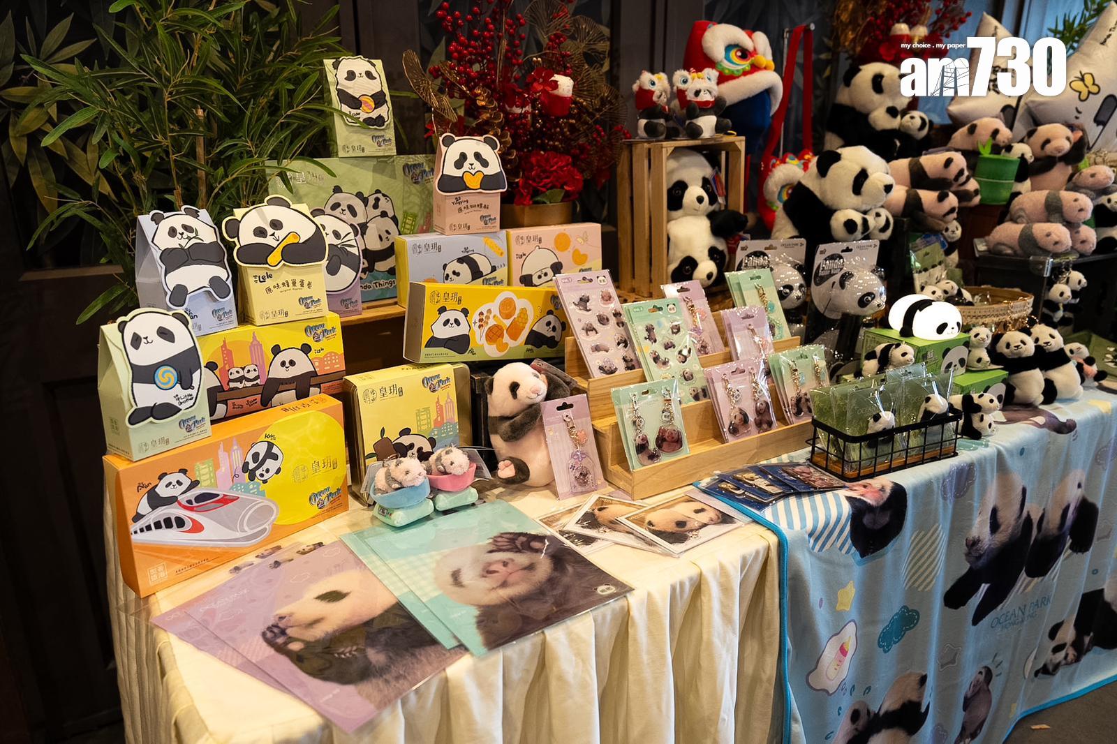 海洋公園亦設有多個熊貓打卡點,為今個新年增添大熊貓元素。(林靄怡攝)