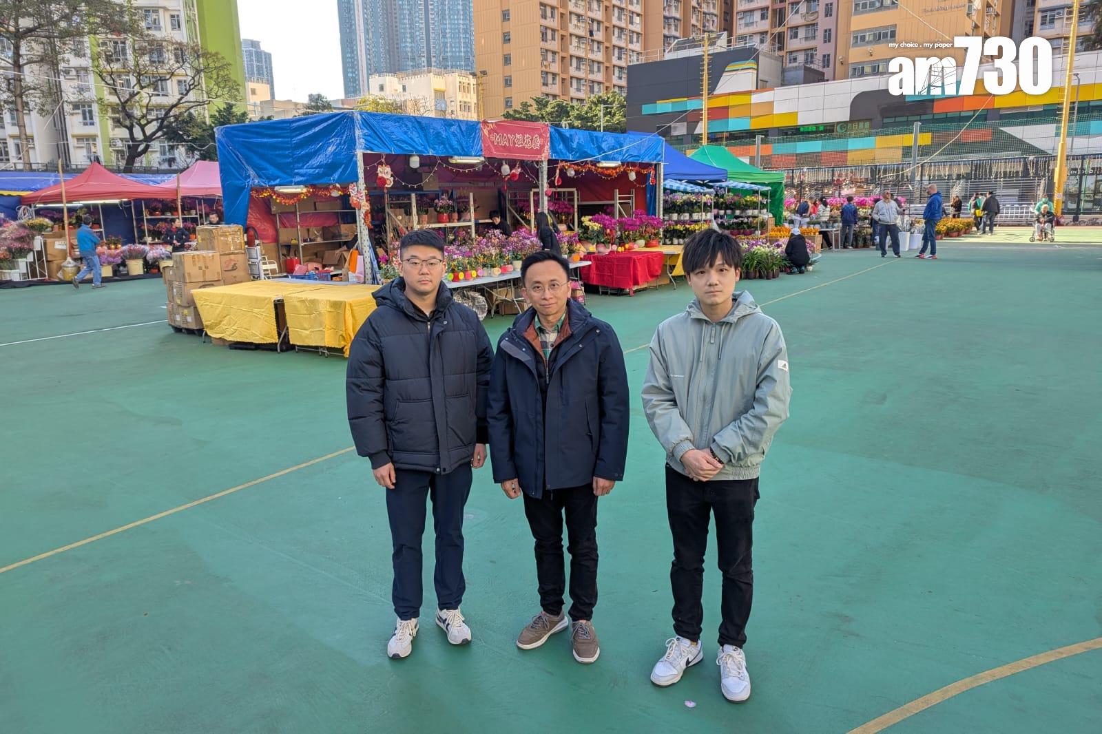 何坤洲(右)形容食環署今次應對方法妥善;旁為陳偉明(中)及張德偉。(羅庸軒攝)