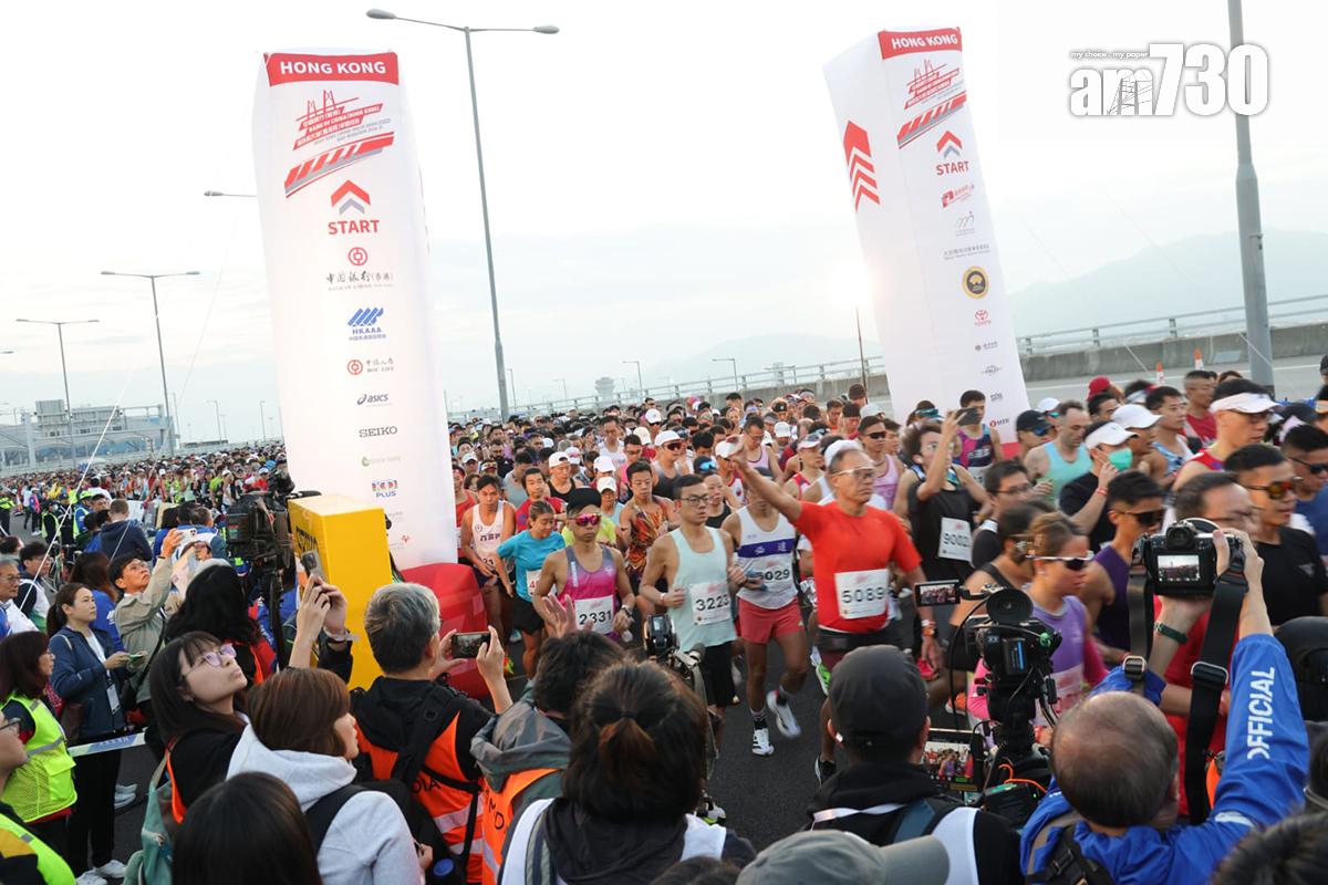 第二屆港珠澳大橋香港段半馬拉松今日舉行。(吳康琦攝)