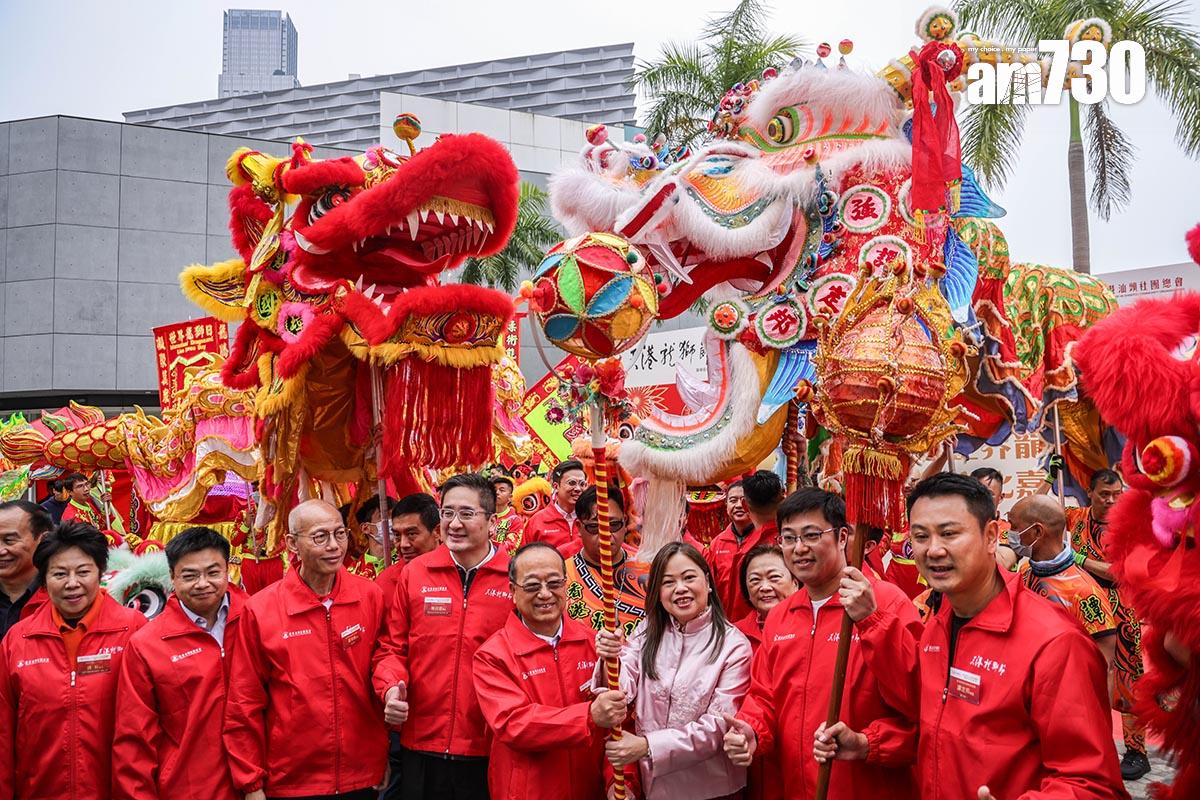 香港龍獅節暨第七屆世界龍獅日在尖沙咀舉行。(中通社)