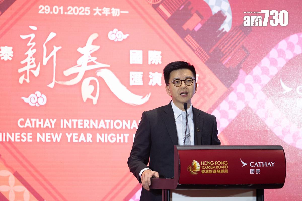 林紹波稱,國泰航空希望藉活動讓市民與旅客能與家人好友歡聚一堂。(蘇文傑攝)