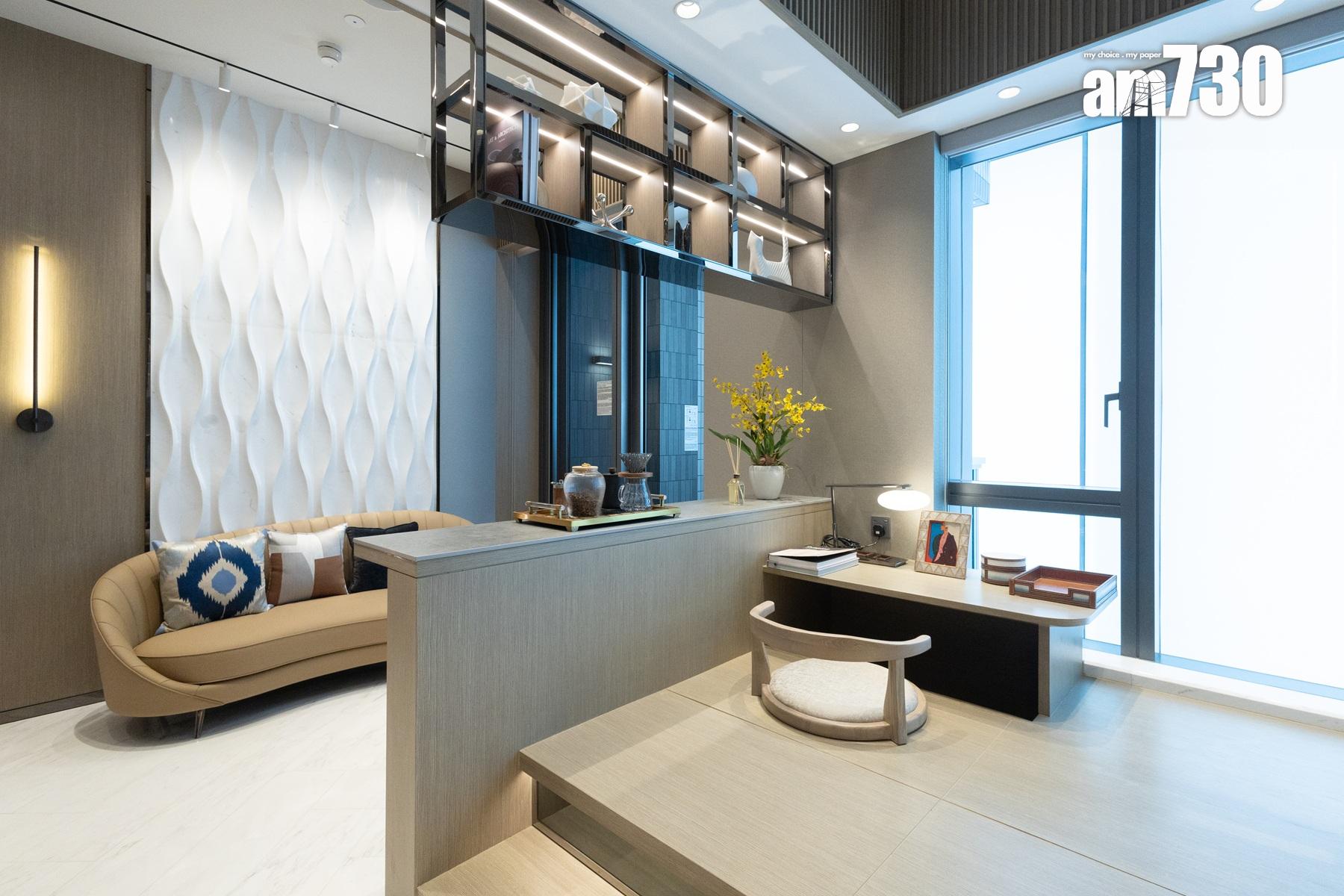 朗天峰示範單位|403呎兩房開放式廚房戶 特高樓底釋放空間感(多圖有片)|元朗新盤