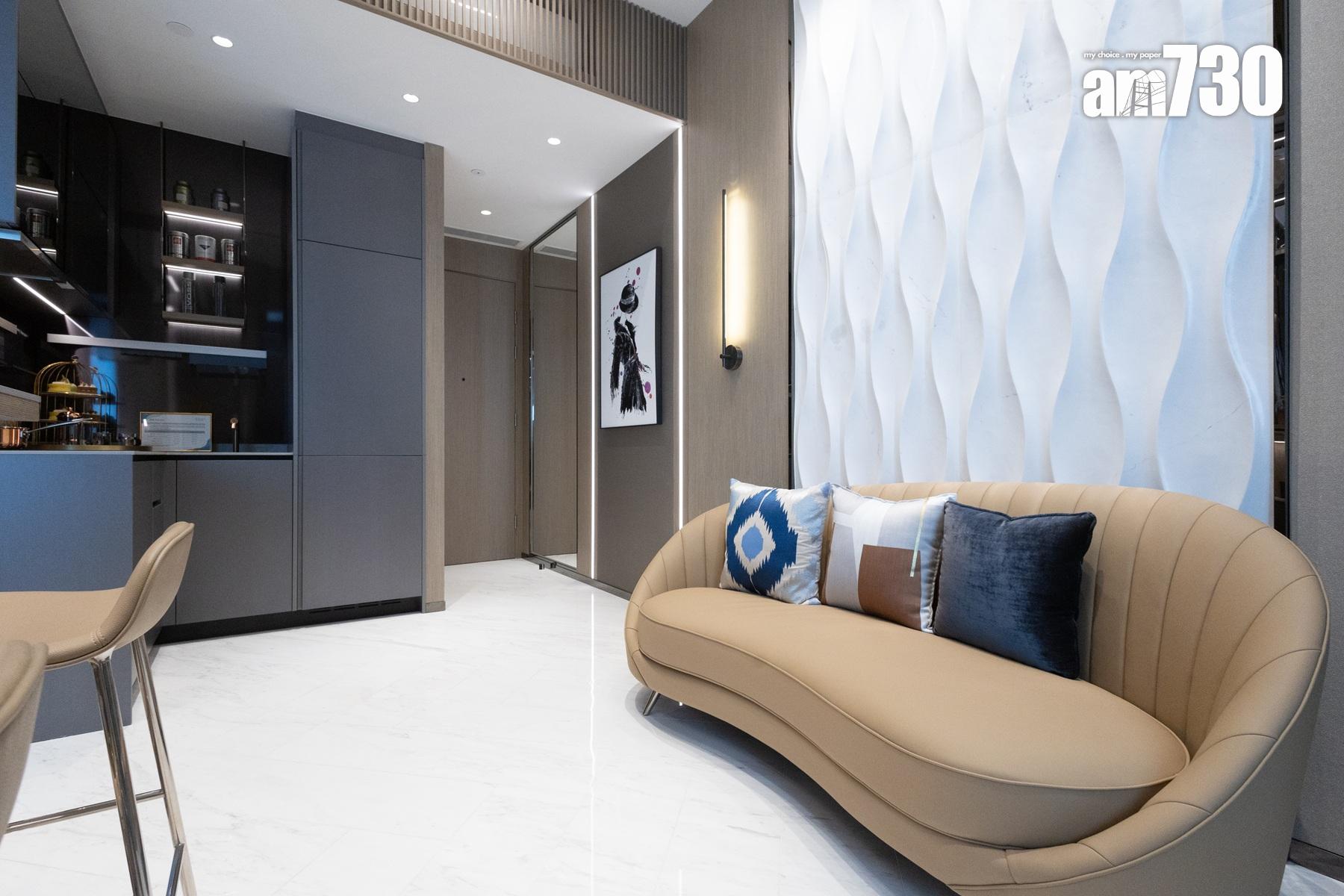 朗天峰示範單位|403呎兩房開放式廚房戶 特高樓底釋放空間感(多圖有片)|元朗新盤