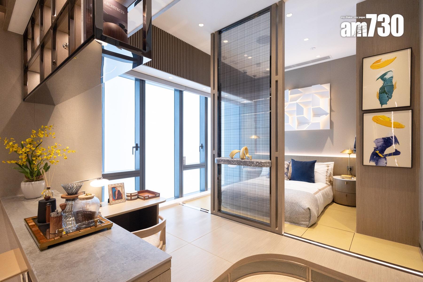 朗天峰示範單位|403呎兩房開放式廚房戶 特高樓底釋放空間感(多圖有片)|元朗新盤