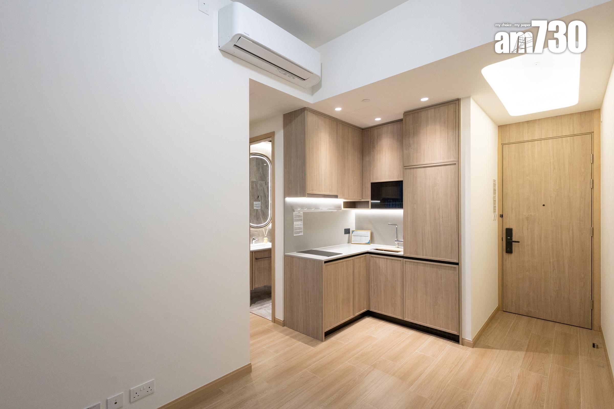 朗天峰示範單位|403呎兩房開放式廚房戶 特高樓底釋放空間感(多圖有片)|元朗新盤