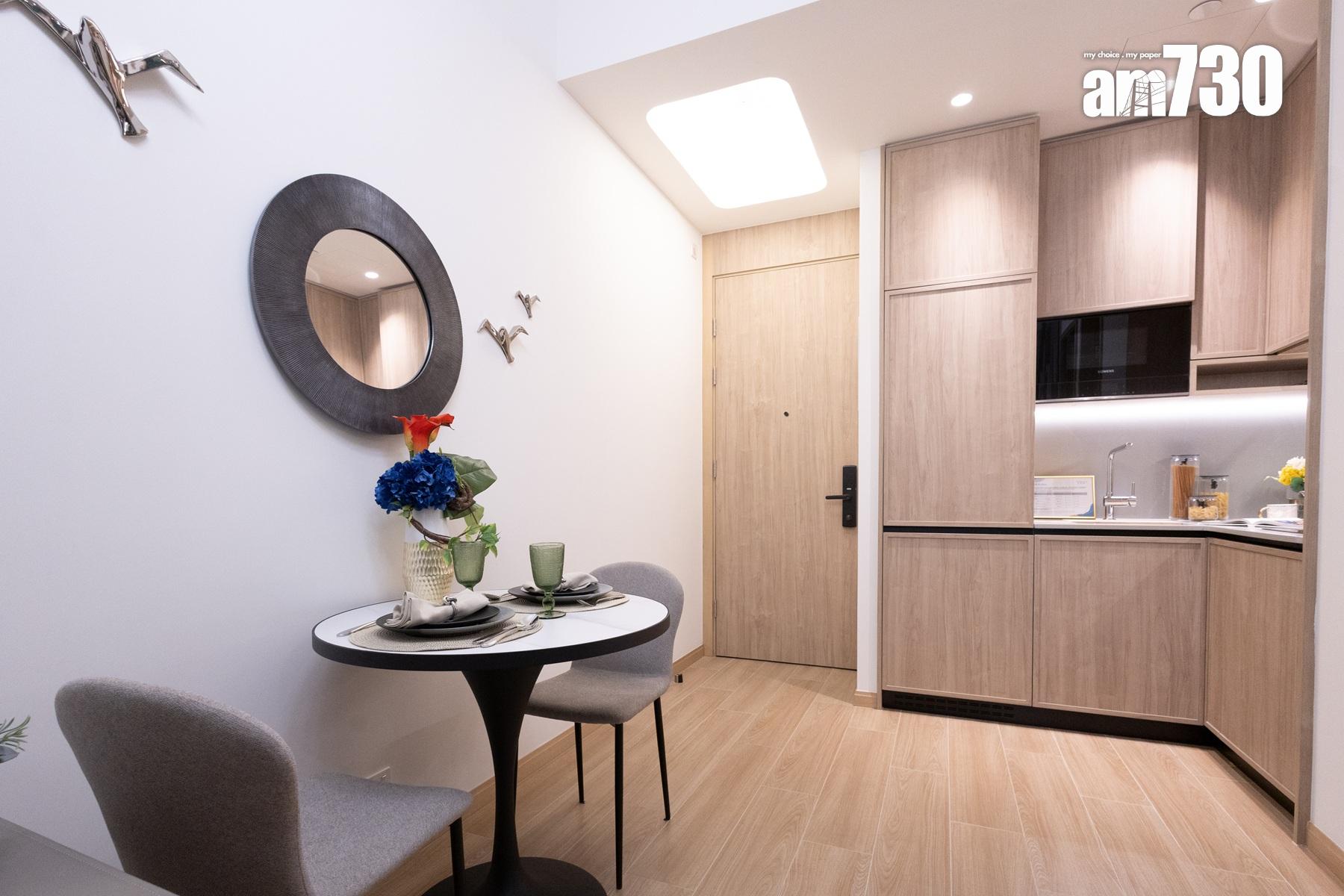 朗天峰示範單位|311呎一房配備傢俬套餐 設計風格充滿自然氣息(多圖有片)|元朗新盤