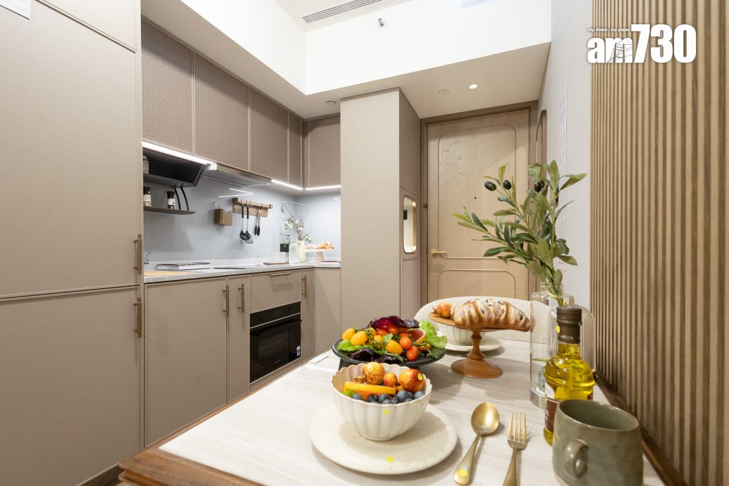 皇都示範單位|351呎連裝修一房採木系色調 設計優雅兼實用(多圖有片)|北角新盤