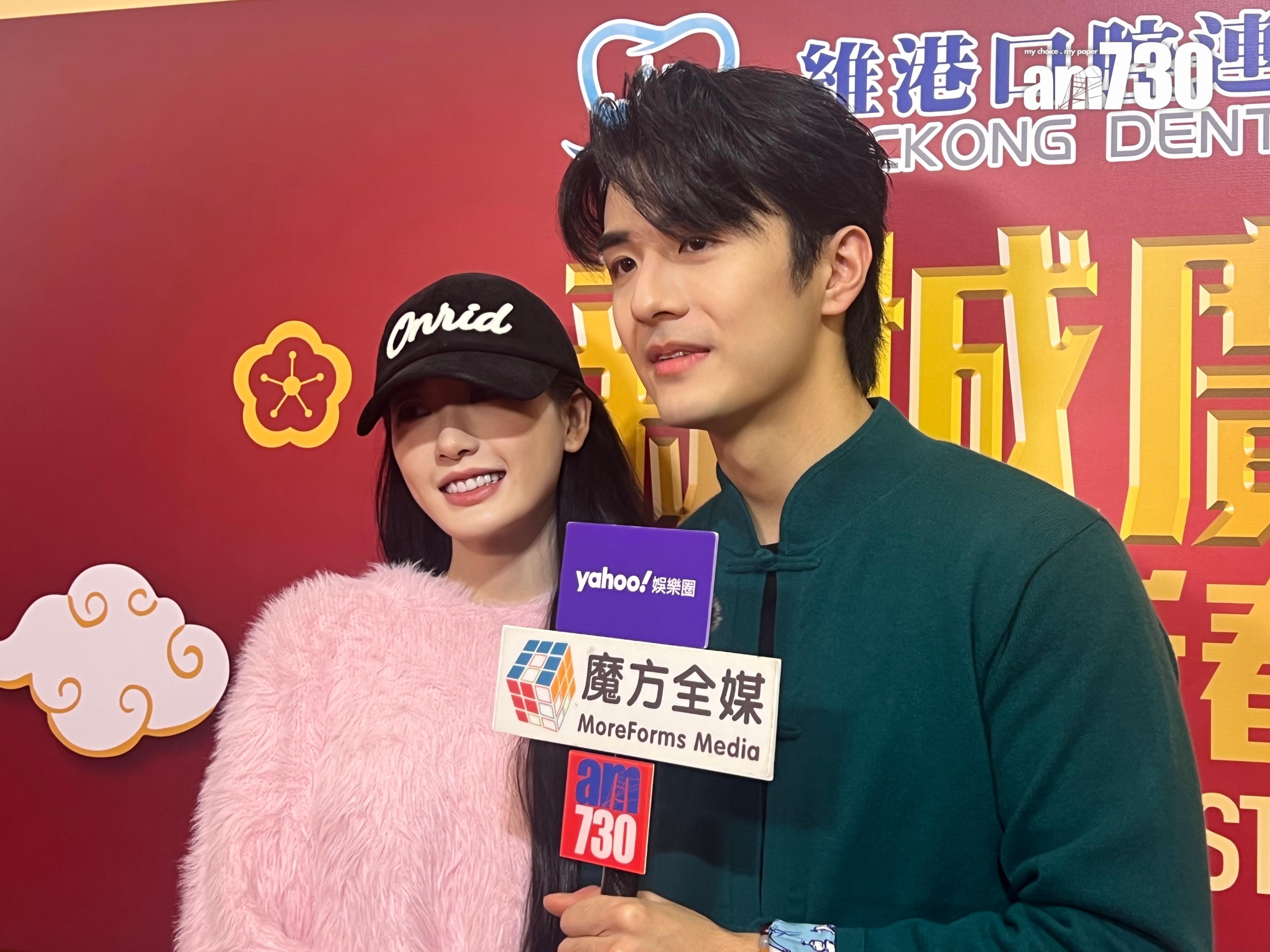 涂毓麟與孫樂言恩愛現身大方受訪。 (吳康琦攝)