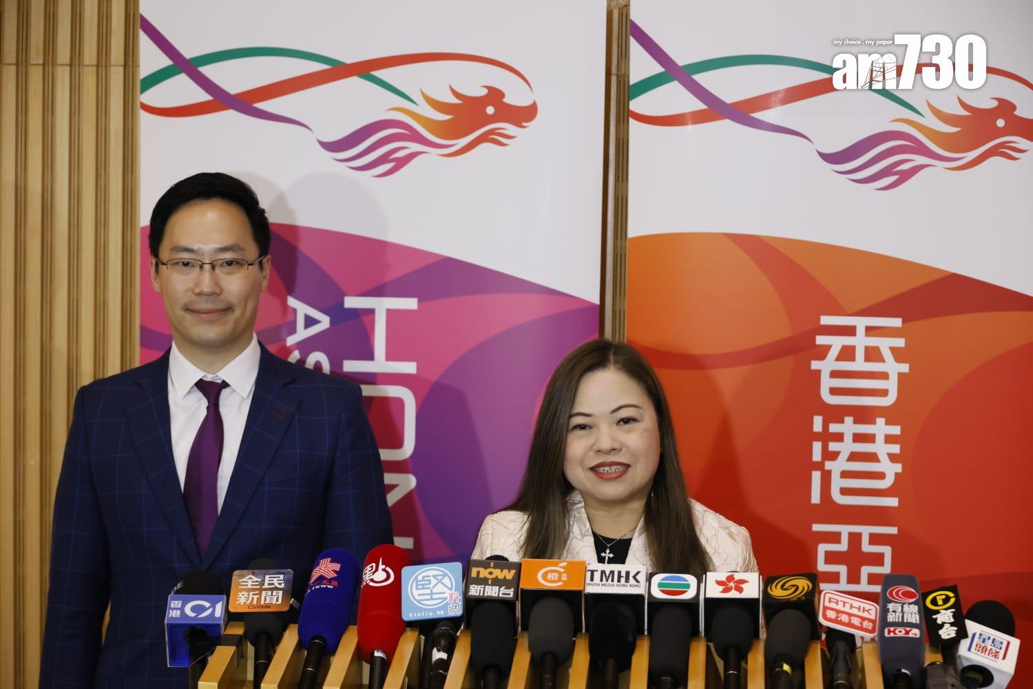 啟德體育園3月1日開幕,文化體育及旅遊局局長羅淑佩交代表演細節。(林俊源攝)