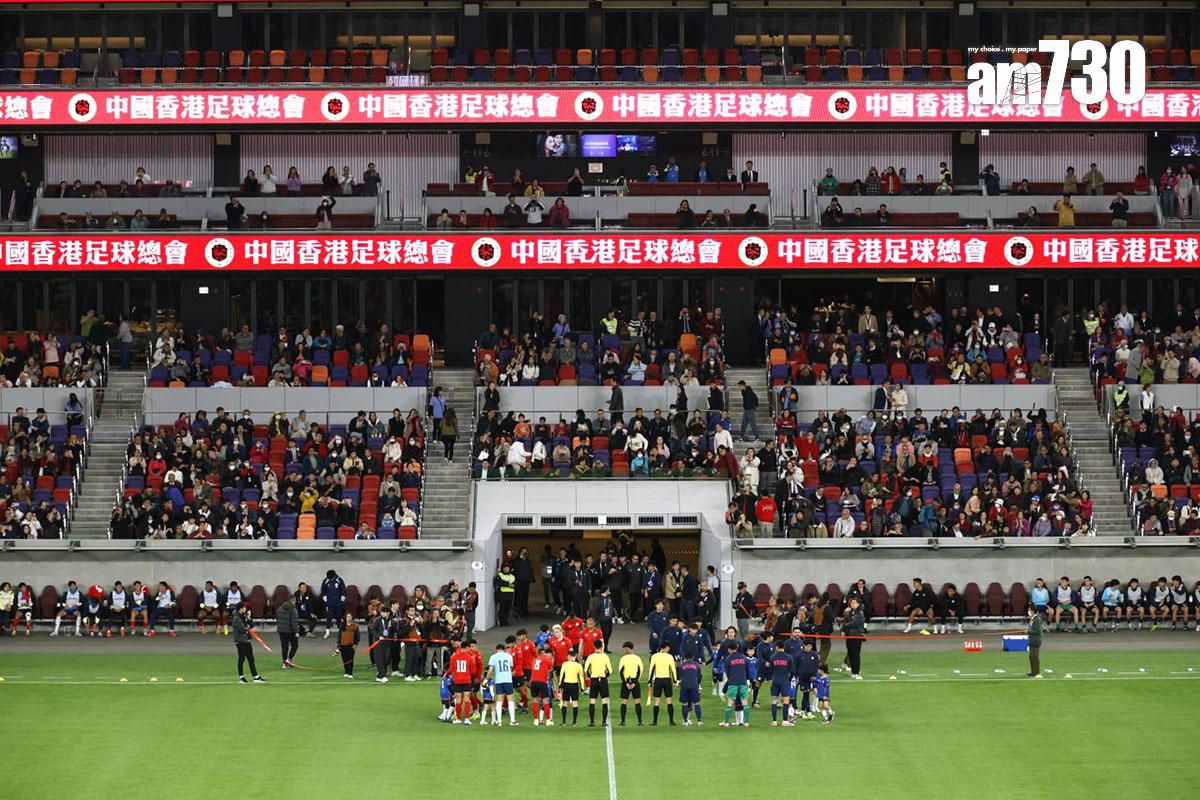 啟德體育園舉辦大型演練,賽場上演港超聯U-22聯賽傑志對北區。(林俊源攝)