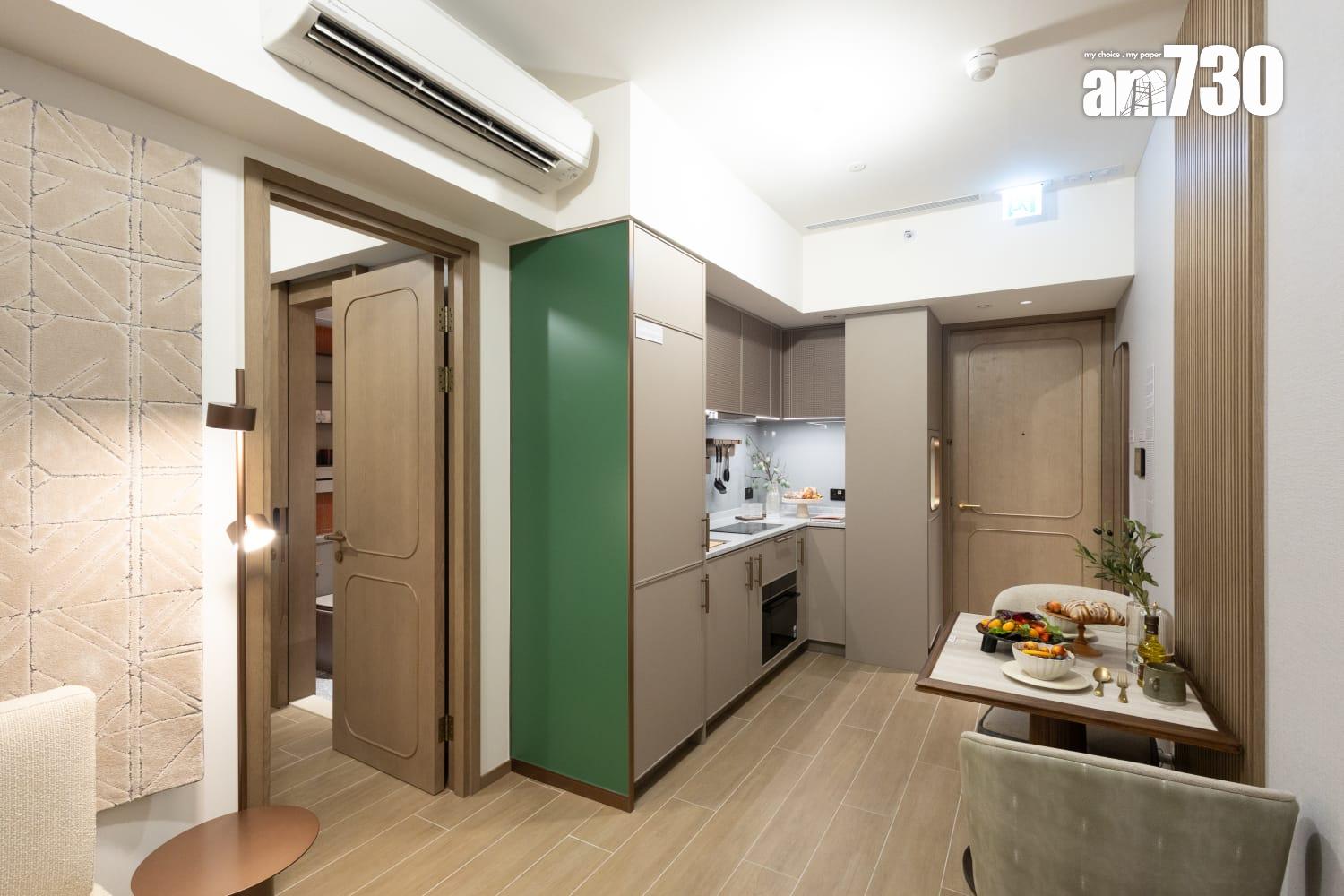 皇都示範單位|351呎連裝修一房採木系色調 設計優雅兼實用(多圖有片)|北角新盤