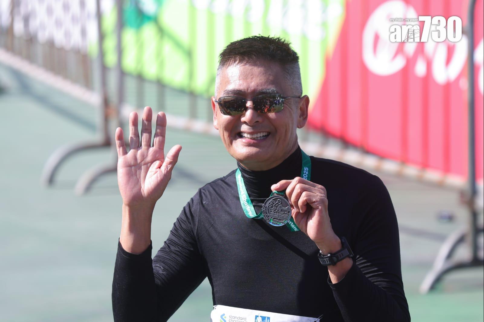 周潤發參與渣馬半馬賽事並破個人紀錄。(吳康琦攝)