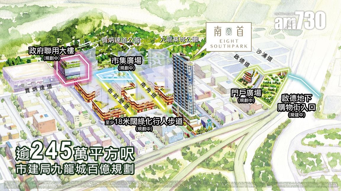 「南首」享站前地理優勢,步行秒達港鐵宋皇臺站B3出口。