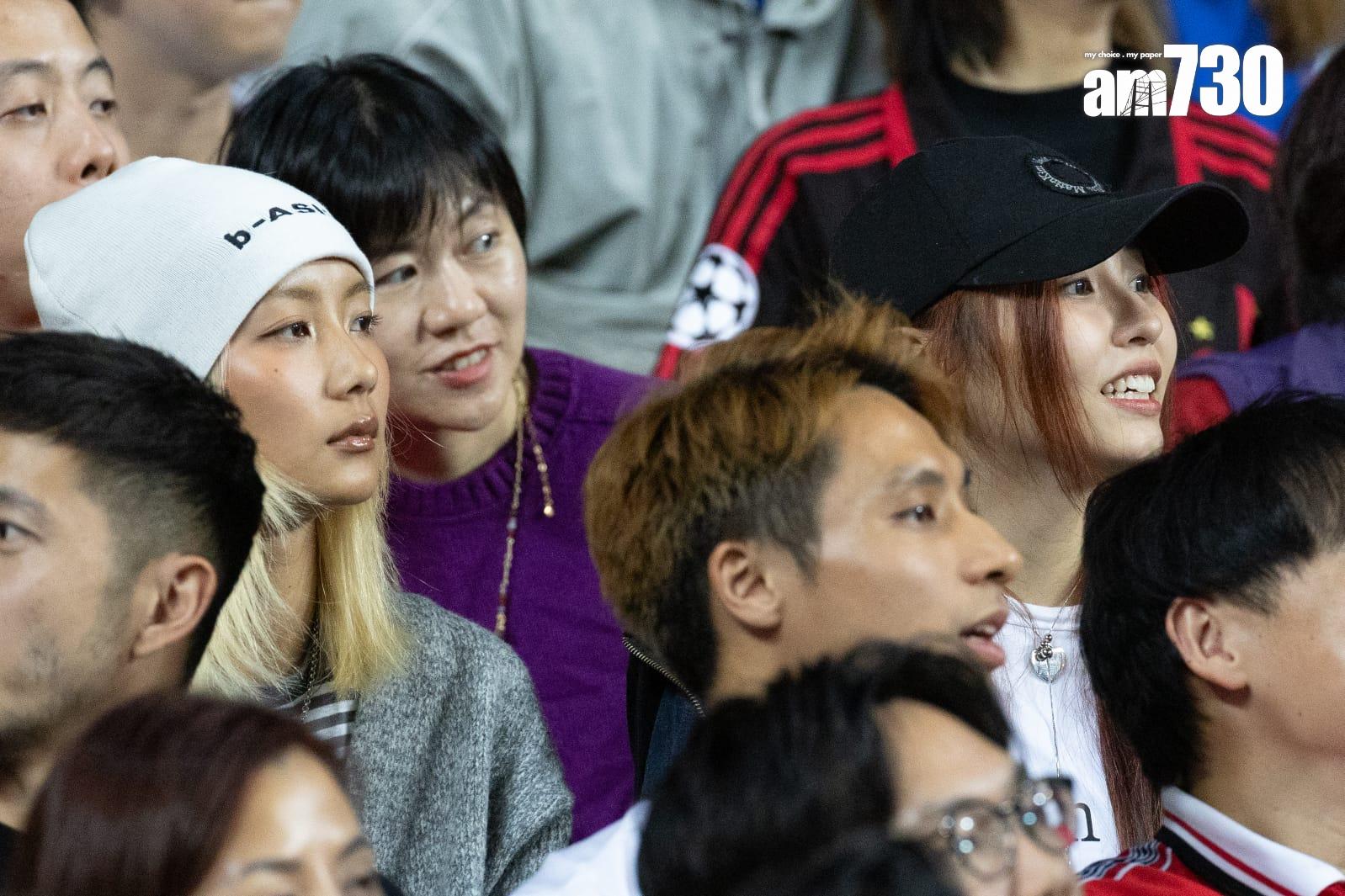 Ivy So入場匯合與Marf一齊欣賞球賽。(蘇文傑攝)