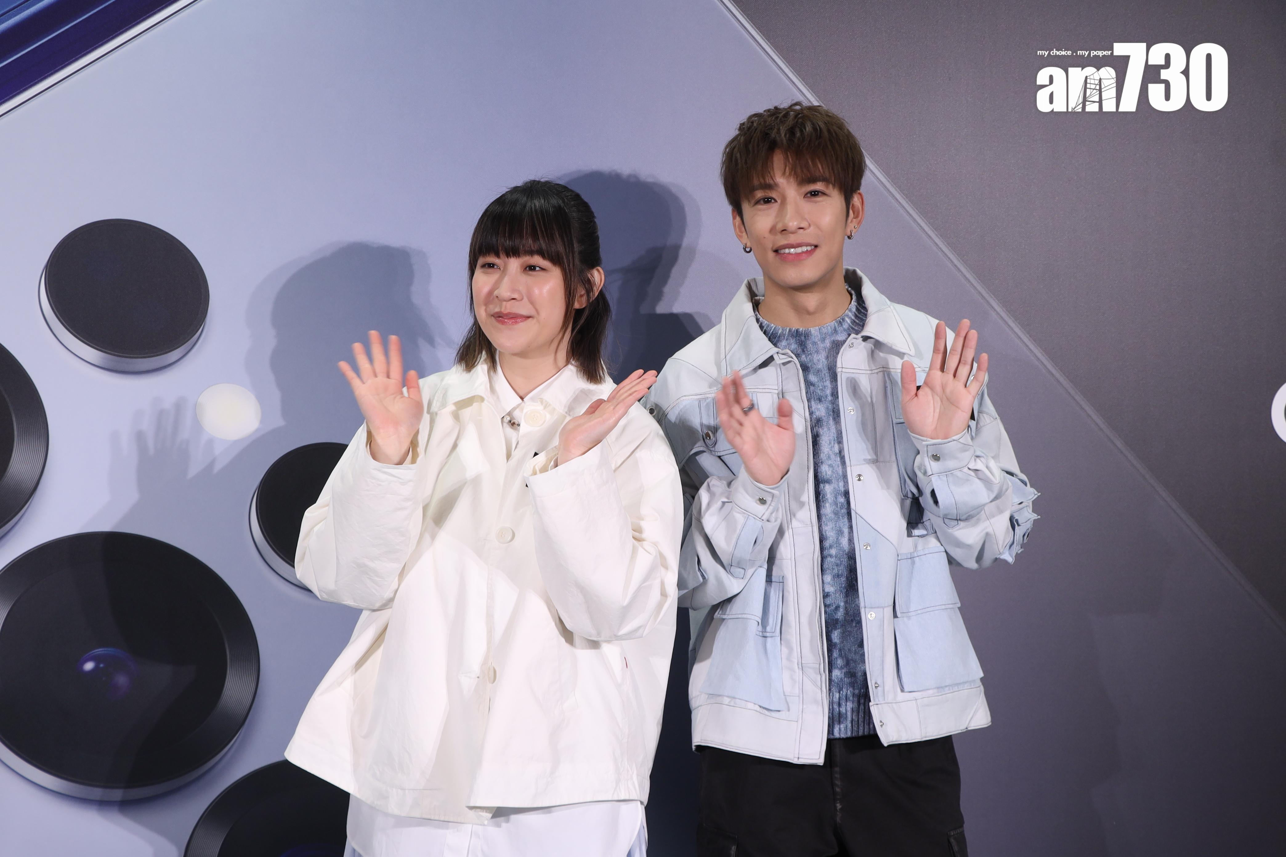 洪嘉豪和阿正出席手機品牌活動。(娛樂組攝)