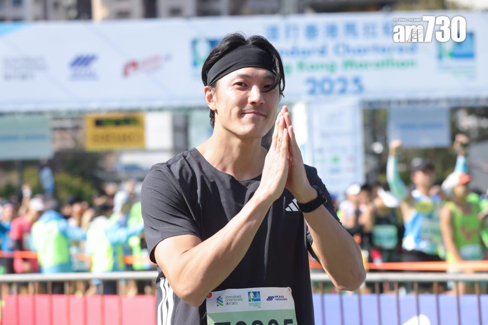 NETFLIX《體能之巔2》的韓國Oppa 李載允來港參加渣馬賽事,與發哥同組跑半馬。(吳康琦攝)