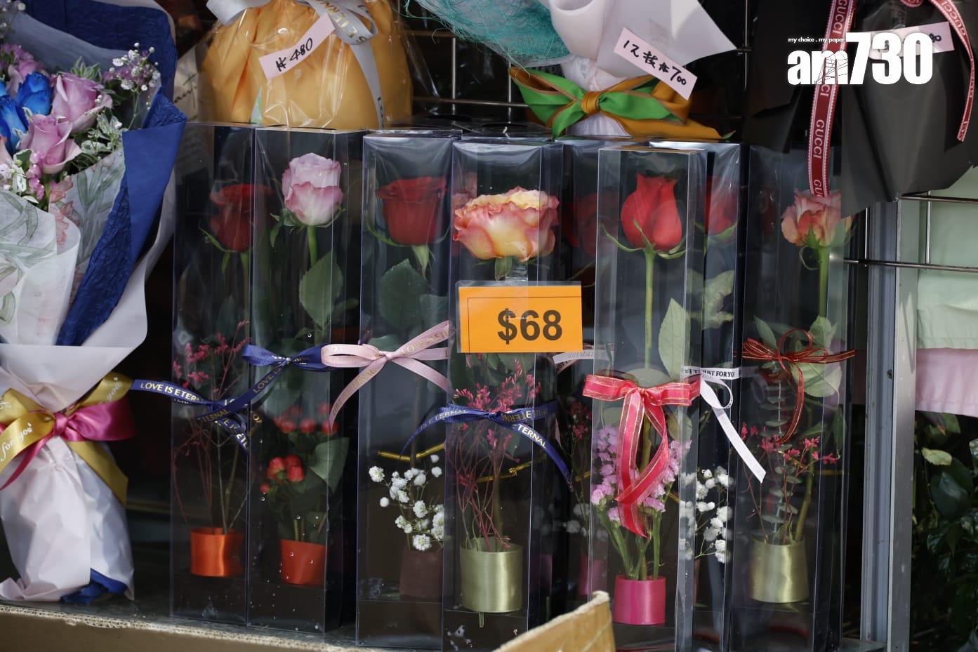 情人節2025|花店老闆:花束預訂仍遜預期 市道不佳未敢加價 (林俊源攝)