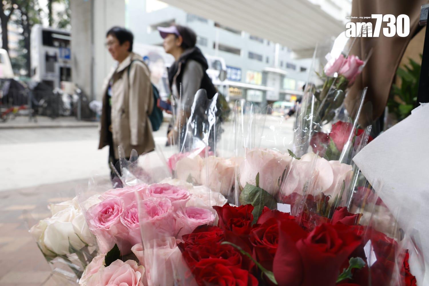 情人節2025|花店老闆:花束預訂仍遜預期 市道不佳未敢加價 (林俊源攝)