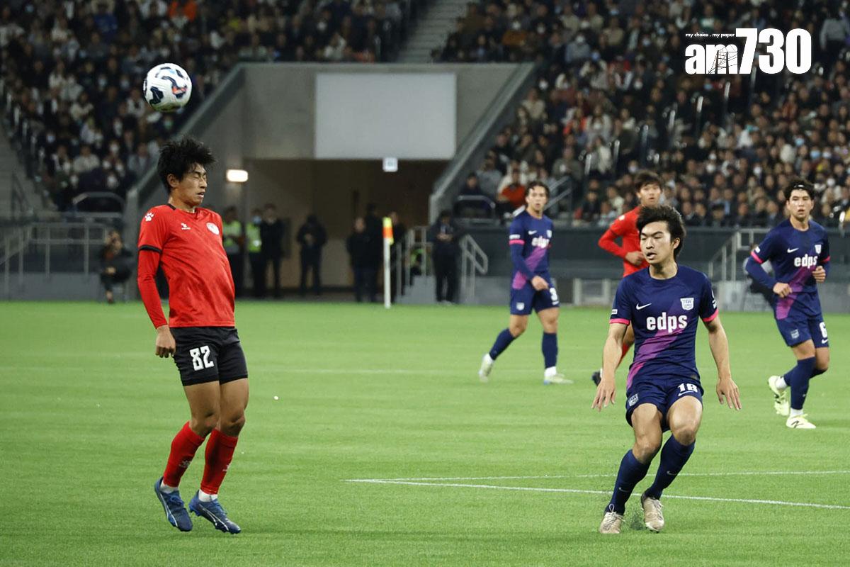 啟德體育園舉辦大型演練,賽場上演港超聯U-22聯賽傑志對北區。(林俊源攝)