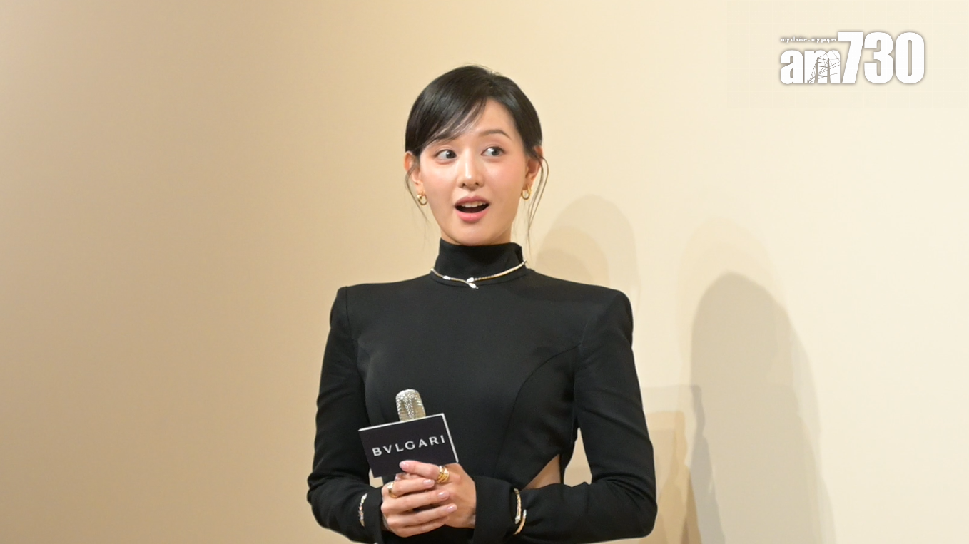 金智媛被通知活動完結時,大感驚訝,更一度擘大個口得個窿,表現有點愕然。(娛樂組攝)