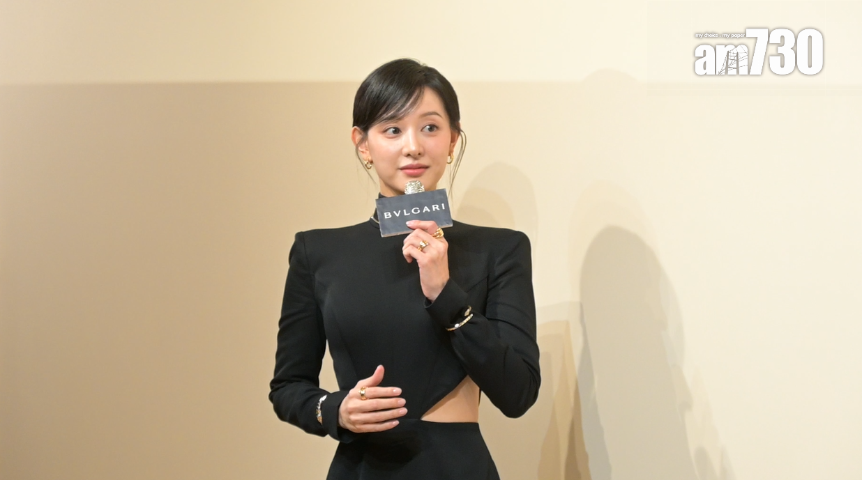 金智媛被通知活動完結時,大感驚訝,更一度擘大個口得個窿,表現有點愕然。(娛樂組攝)