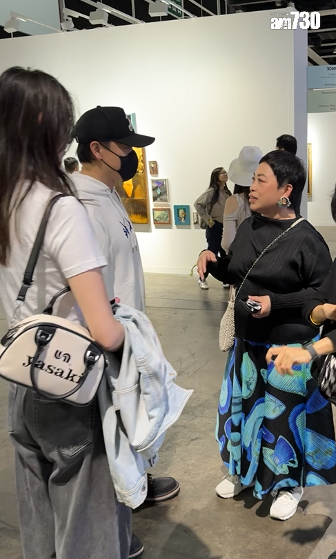 方力申與葉萱巧遇盧覓雪。(娛樂組攝)