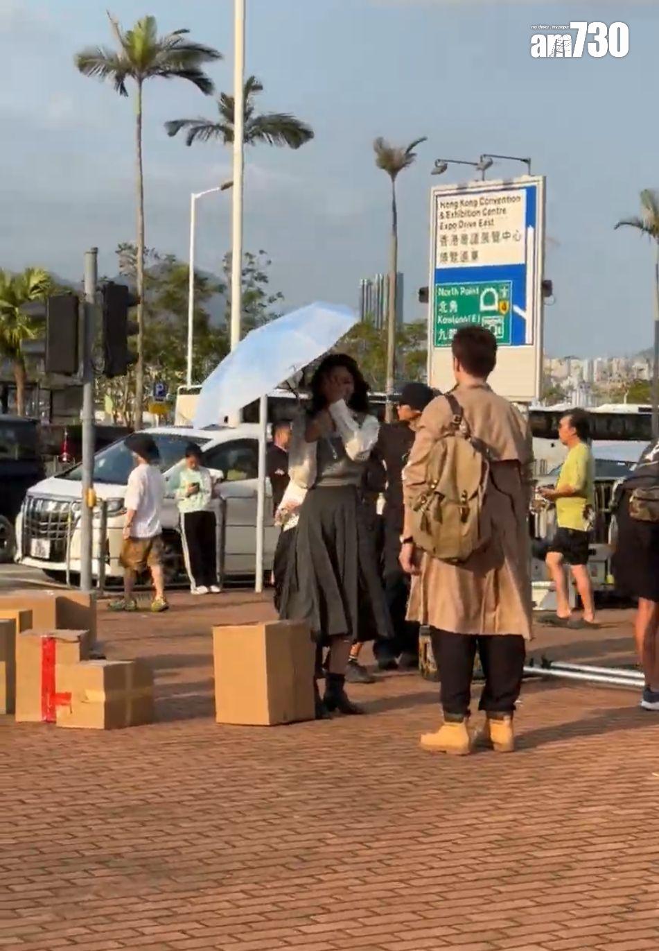 張曦雯與陳豪正趕工拍攝新劇《俠醫》。(娛樂組攝)