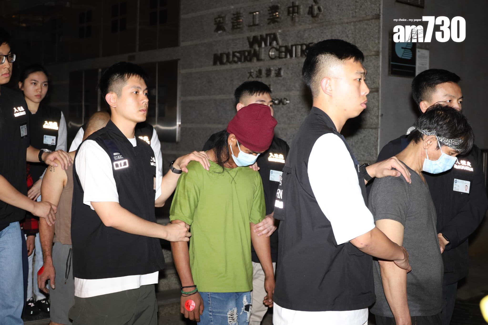 入境處拘捕8名菲律賓籍黑工。(鍾式明攝)